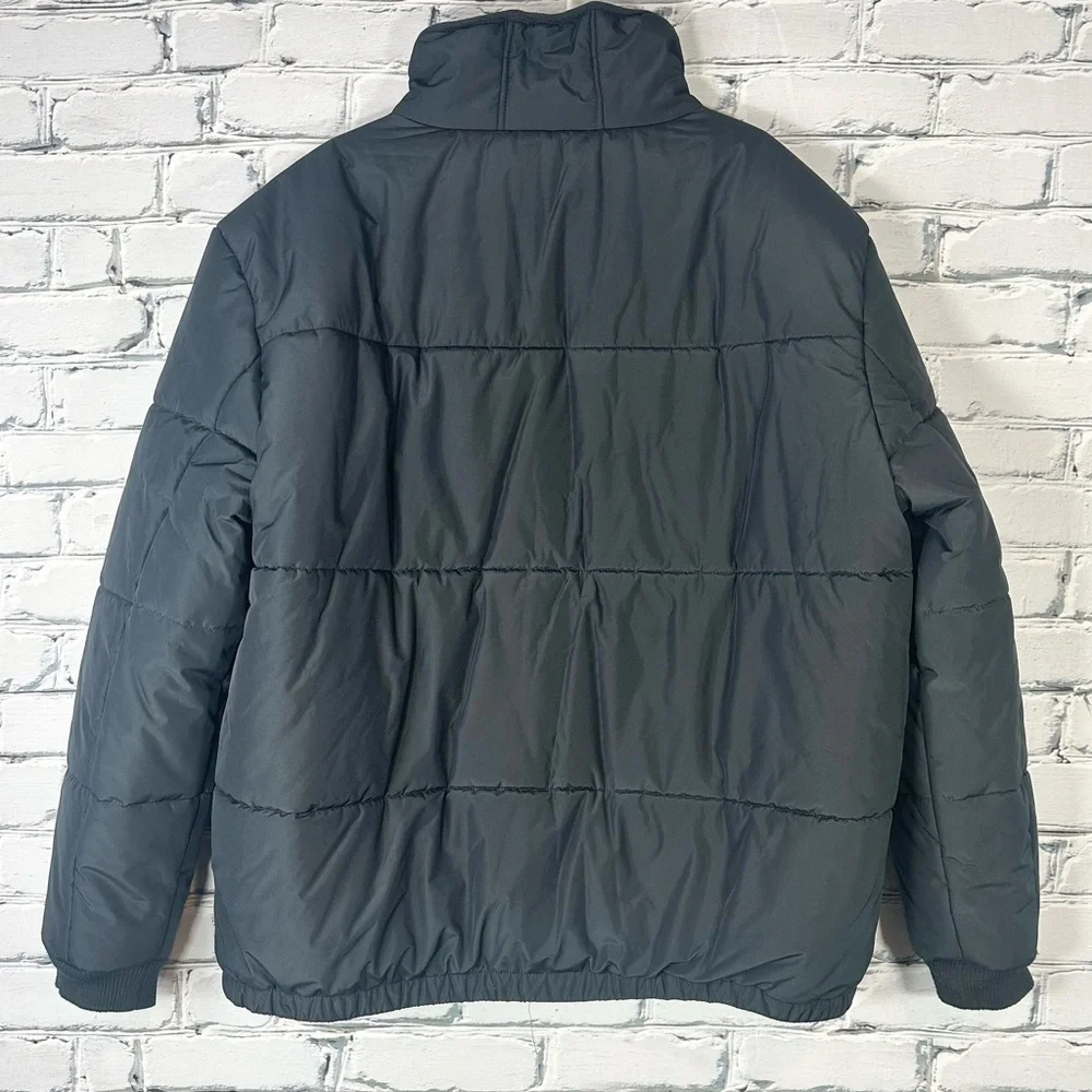 True Religion Mens Black Heavy Puffer Jacket Coat Size 3XL Full Zip Outdoor